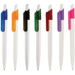 Бял химикал с цветен клипс в седем варианта