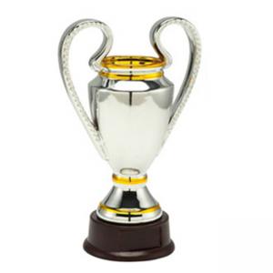 Кристална спортна купа, сребърно покритие със златни елементи - височина 35 см