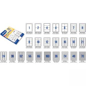 Етикети лепящи обли, 12 броя, размер 63.5x72.0 мм, 100 листа, формат A4