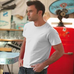 Бяла рекламна тениска с къс ръкав за мъже