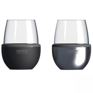 ASOBU Чаша с термоизолираща основа “WINE KUZIE“ - цвят черен