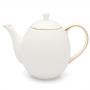 BREDEMEIJER Порцеланов сет за чай с 2 бр. чаши и стоманен филтър “Canterbury“ - бял - 1,2 л.