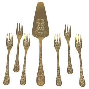 HERDMAR Прибори за торта “SANTAMARTA“ - 7 части - позлатени мат