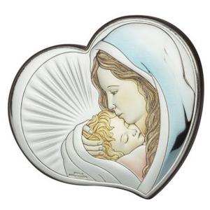 Посребрена икона Дева с младенеца