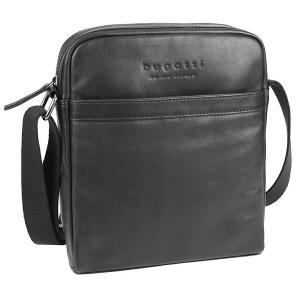 Кожена вертикална чанта Bugatti CORSO, черна, малка