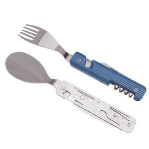 Комплект за хранене Akinod Multifunction Cutlery 13H25, Blue Aluminium