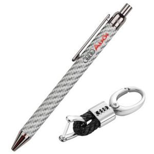 Комплект химикалка и ключодържател SILVER FLAME с логото на Аudi