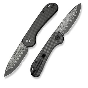 Джобен нож CIVIVI Elementum Slip Joint Twill Carbon Fiber / Damascus