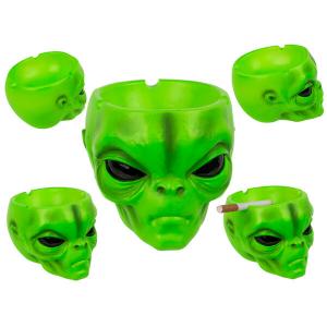 Пепелник, глава на извънземно, полстоун, зелен