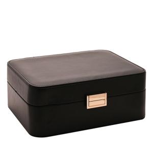 Черна продълговата кутия за бижута SOPHIA с повдигащ се капак