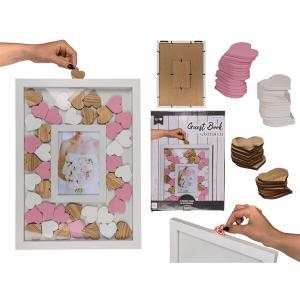 Книга за гости в рамка за картина с 42 сърца