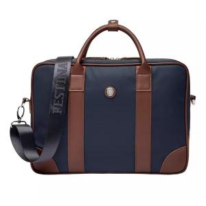 Чанта за документи Button Navy & Brown