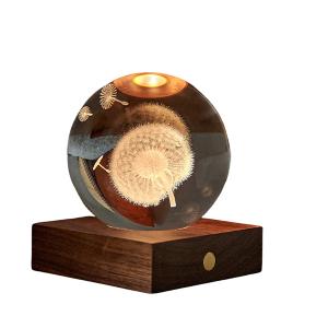 GINGKO 3D Смарт лампа “Amber Crystal“ - Глухарче