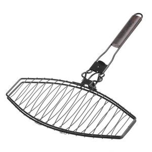 MUSTANG Решетка / скара за риба за барбекю с незалепващо покритие и мобилна дръжка - 24 х 41 см.