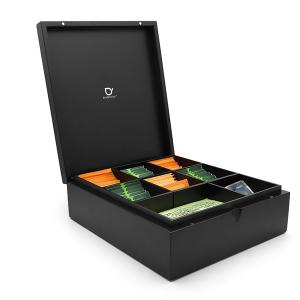 BREDEMEIJER Бамбукова кутия за чай с 9 регулируеми отделения - черна