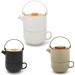 BREDEMEIJER Керамичен сет за чай с филтър и бамбуков капак “Umea“ -  0,5 л