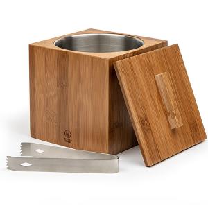 LEOPOLD VIENNA Двустенен бамбуков съд за лед с щипки “Barolo“