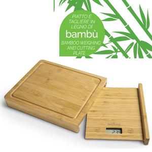 INNOLIVING Бамбукова електронна кухненска везна 2 в 1 с дъска за рязане
