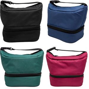 Nerthus Термоизолираща чанта с две отделения - черен цвят