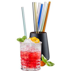 GEFU Комплект 8 бр цветни стъклени сламки “FUTURE“ - 23 cм