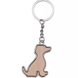 Ключодърждател метал и бамбук - Куче