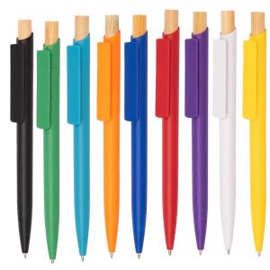 Corfu - пластмасова химикалка с бамбуков бутон