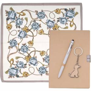 Комплект бележник А5, химикалка, шал и ключодържател