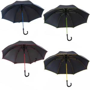 Ветроустойчив автоматичен чадър с цветен кант