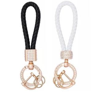 Ключодържател метал и кожа с кристали