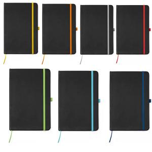 Черен бележник с контрастни цветни елементи