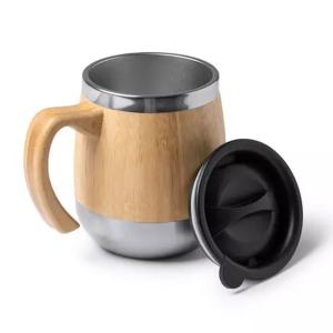 Термочаша от неръждаема стомана и бамбук 450 ml