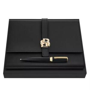 Комплект папка А5 и метална химикалка Black & Gold