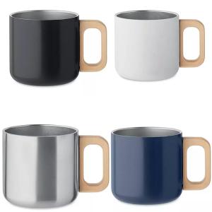 Двустенна чаша с дървена дръжка 350 мл