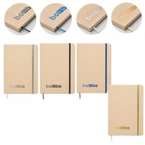 Еко бележник A5 с корица от картон и може цветно  гравиране