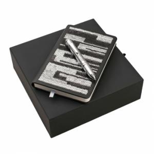 Луксозен комплект химикалка и белжник с пайети