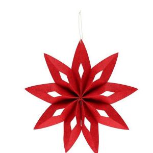 WINTERIA Коледна звезда от филц 40см. - червена