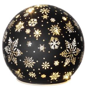 FINNLUMOR Декоративна 3D LED стъклена топка Снежинка 12 см