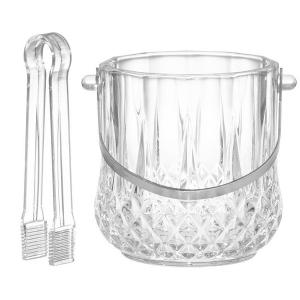 4Living Стъклен съд за лед с щипки