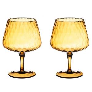 MAKU Комплект от 2 бр. чаши за вино “Tarha“ - 450 мл. - цвят пчелен мед MAKU Комплект от 2 бр. чаши за вино “Tarha“ - 450 мл. - цвят пчелен мед
