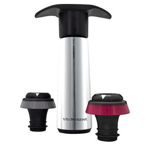 Vin Bouquet Ръчна вакуум помпа с 2 бр. тапи - инокс Vin Bouquet Ръчна вакуум помпа с 2 бр. тапи - инокс