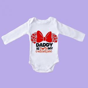 Бебешко боди с надпис-Тати е моятата Валентинка