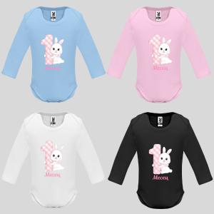 Бебешко боди за месечинка - Зайче 1 месец