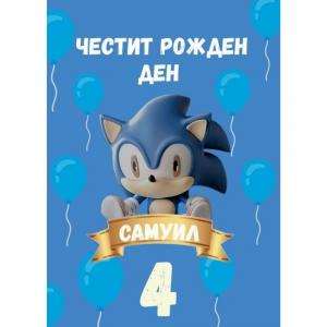 Плакат за Рожден Ден - Соник