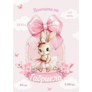 Плакат за Рожден Ден - Зайче