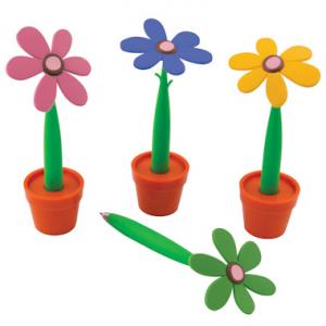 Химикалка с поставка с форма на цвете