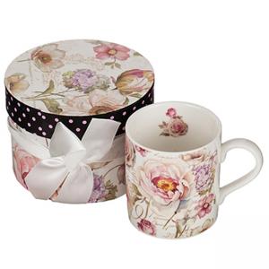 Бял керамичен MUG с изображения на рози