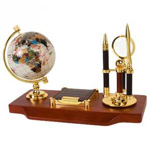 НАСТОЛЕН КОМПЛЕКТ - ГЛОБУС И МЕМО,РОЛЕР,ЛУПА И НОЖ ЗА ПИСМА