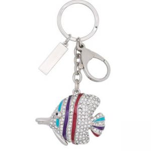 Метален ключодържател с кристали - Рибка