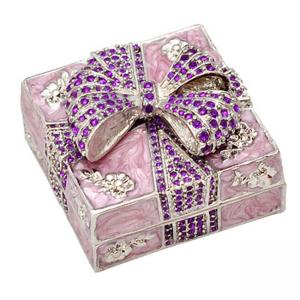 Кутия за бижута - панделка розова