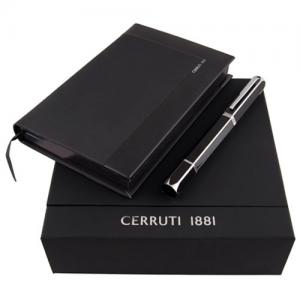 Комплект химикалка и кожен бележник - Cerruti Hexagonal